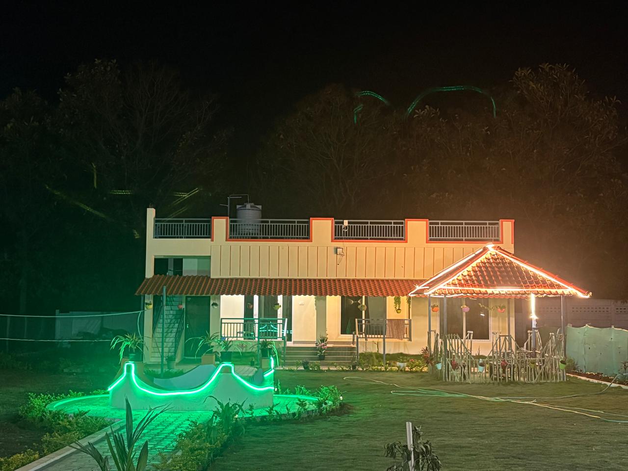 Night view of Serene Cottage Yelagiri
