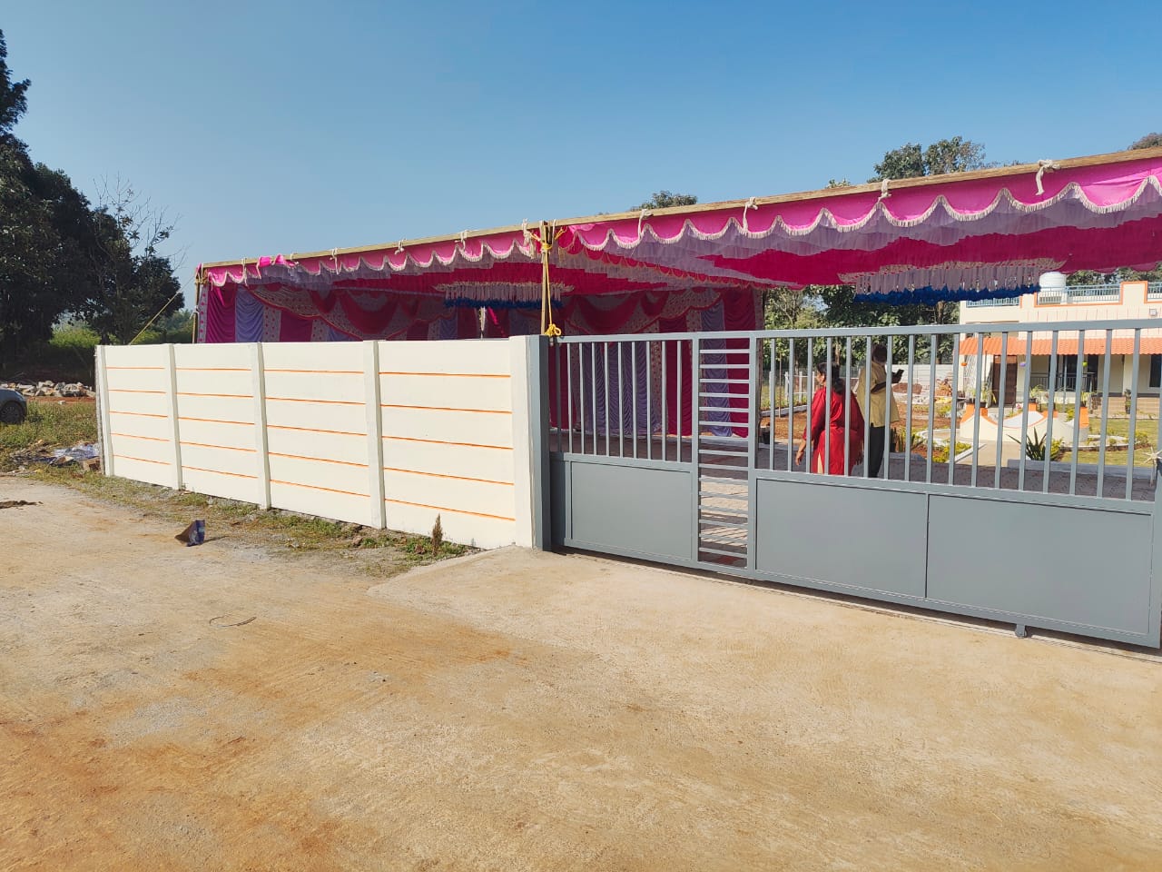 Secure gated entrance at Serene Cottage Yelagiri
